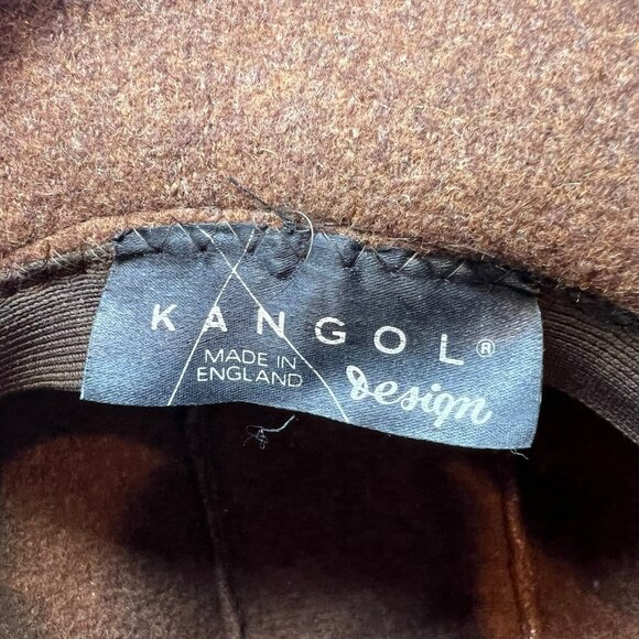 Kangol Design Tweed Wool Brown Fedora Walking Hat Cap 7 1/4 Vtg Retro England - Picture 8 of 8